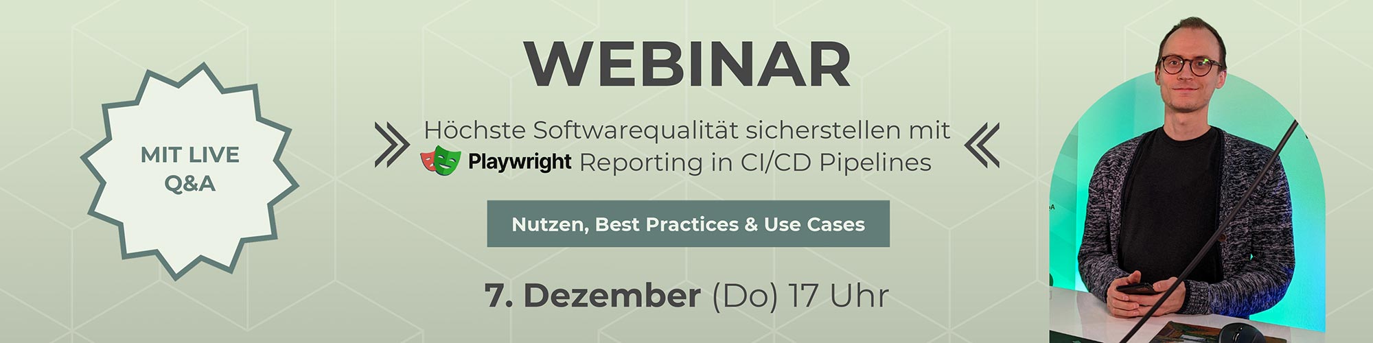 Höchste Softwarequalität in CI/CD Pipelines mit dem Reporting Feature des Testautomatisierung Tool Playwright - Webinar
